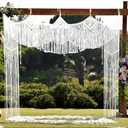 kiido Large Macrame Wedding Backdrop(78" W x 86" L) for Arbor/Arch Bohemian Wall Hanging Decor Boho Doorway/Window Curtains Room Divider