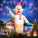 20FT Christmas Giant Inflatable Outdoor Decorations, Blow Up Reindeer Yard Decoration, Xmas Decor Build-in LED Lights for Garden Lawn Yard Porch Holiday Party