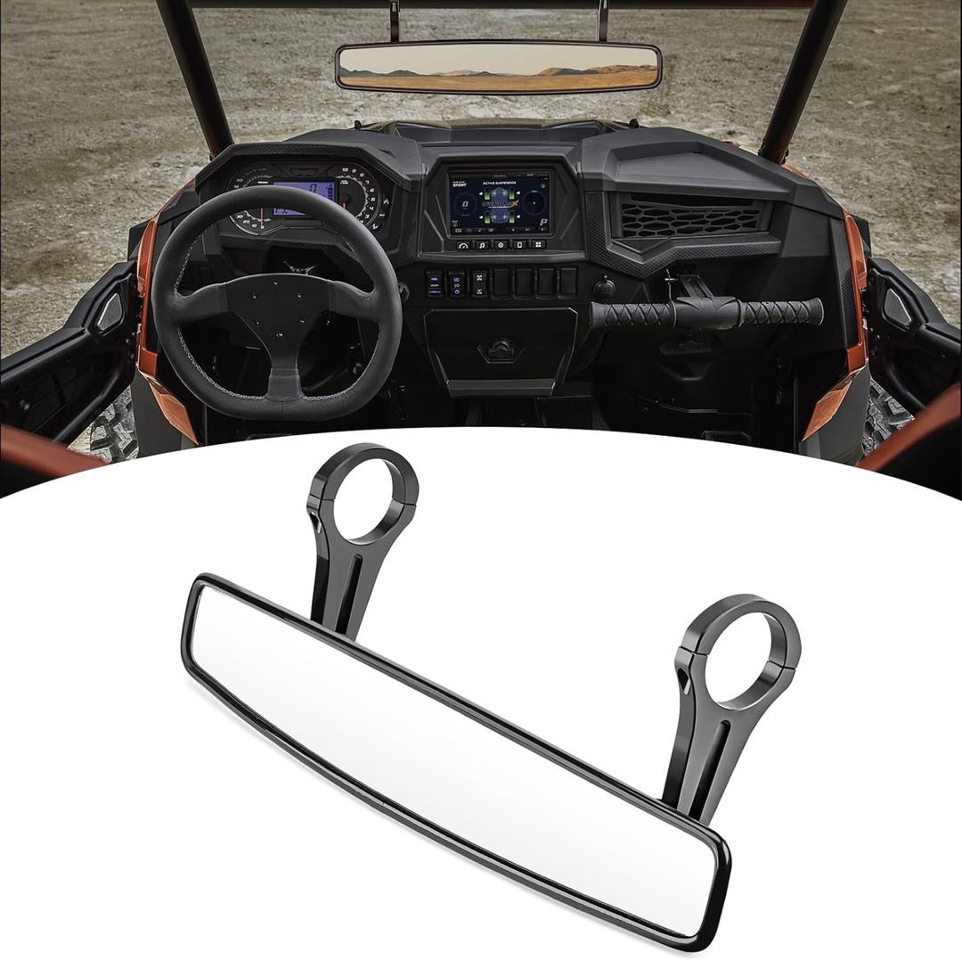 UTV 15" Wide Rear View Mirror Convex Mirror with 2" Clamp Compatible with Can-Am Maverick Talon with 2" Horizontal Cross Bars (2inch clamp)