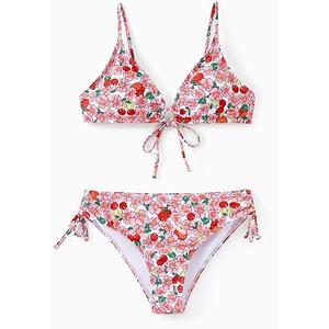 PATPAT Hawaiian Two Piece Bikini Sets Summer Beach Vacation Swimwear,  Floral Pink, L
