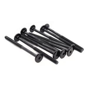 cSeao 10 Pack 1/4"-20 100mm Allen Head Joint Connector Bolts, Hex Socket Head, Black, 4 Inches Futon Screws, Half Thread 57mm