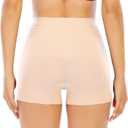 Womens Seamless Shaping Boyshorts Panties Tummy Control Underwear Slimming Shapewear Slip Shorts (Nude, Black, M)