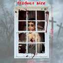 3 x Halloween Window Curtains, 31.5 * 47.2" Scary Halloween Window Decorations, Boy Ghost Decor for Indoor Outdoor Party Wall Door, with Hanging Accessories