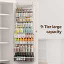 POKIPO 9 Tier Over The Door Pantry Organizer, 2 in 1 Wall Mount or Hanging Spice Rack with Adjustable Deep Basket, Heavy-Duty Seasoning Organizer and Storage for Kitchen Cabinet Closet Bathroom