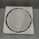 SOUJOY Set of 6 Porcelain Dinner Plate, 10'' Embossed Salad Plates, White Dessert Serving Plates for Steak Appetizer, Kitchen Plates for Restaurant, Family Party, Dishwasher Microwave Safe