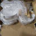 iDavosic.ly 5 Tier Bamboo Plant Stand Indoor Outdoor with Plastic Tray, Tiered Corner Flower Holder Shelf, Space Saving Orchid Display Rack for Patio Porch Living Room Garden Balcony, Natural White