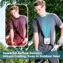 2 x CIVPOWER Portable Waist Clip Fan: 20000 RPM Turbo Cooling - Rechargeable 8000 mAh Battery and LED Display - 5 Speed Belt Fan on Shirt for Outdoor/Jobsite/Camping/Travel - White