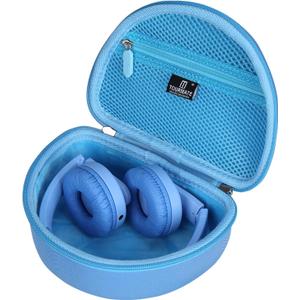 Tourmate Hard Travel Case for Philips K4206 Kids Wireless On-Ear Headphones/ iClever HS19 Kids RORSOU R10 On-Ear Headphones, Protective Carrying Storage Bag (Blue, Case Only)