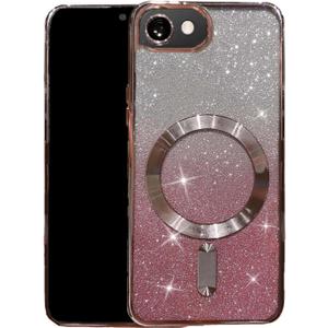 Compatible with iPhone XR Magnetic Glitter Case, Full Camera Lens Protection Shockproof Back Cover, Luxury Sparkly Slim Plating Clear Case for iPhone XR 6.1for Women Girls