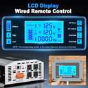 4000W Pure Sine Wave Inverter 12V DC to 110V/120V AC Converter, 8000W Peak, LCD Remote Control, 4 AC Outlets, USB & Type-C Heavy Duty for RV, Truck, Off-Grid Solar, Home Emergency Power