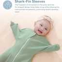 ZIGJOY Baby Transitional Swaddles for Newborns: 0.5 Tog Arms Up Sleep Sack 3-6-12 Months Soft Cotton Shark Fin 2 Way Zipper