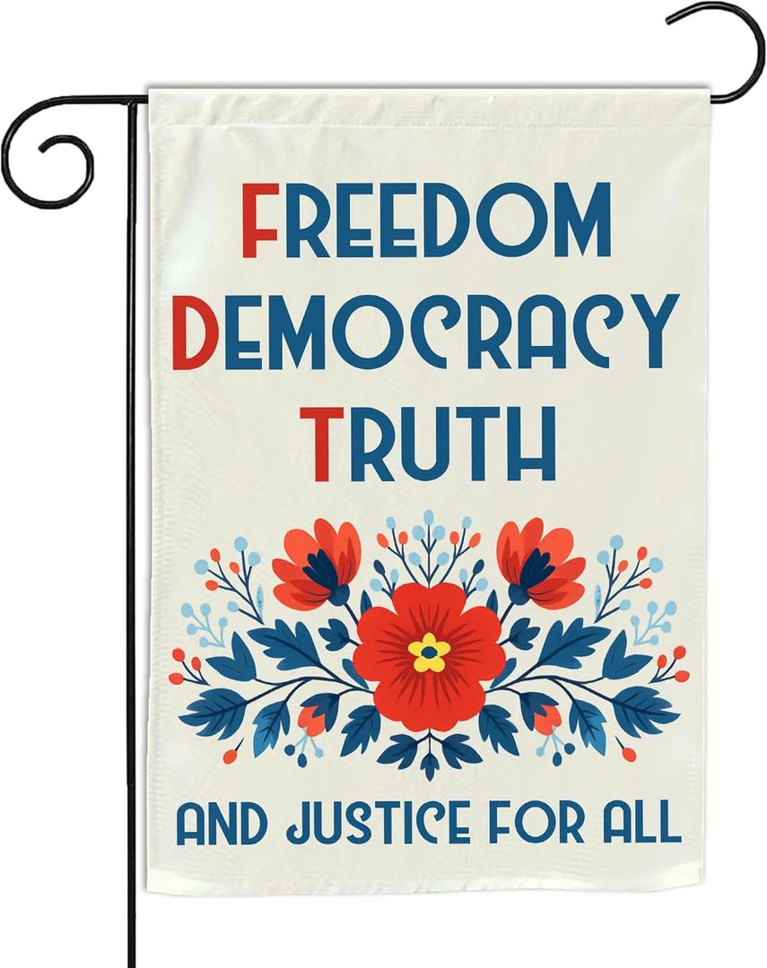 VOTANTA (12"x18") Freedom Democracy Truth and Justice for All Garden Flag Anti Felon President FDT Resist Democrat Gifts Outdoor Sign Yard House Patio Decorations Welcome Garden Flag Double Sided