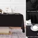 Surmente Black Tablecloth 60 x 120-inch Rectangular Polyester Table Cloth for Weddings, Banquets, or Restaurants