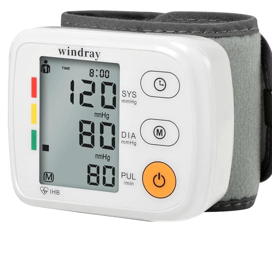 Wrist Blood Pressure Monitors Windray Automatic Digital BP Machine Accurate - Adjustable Cuff,Portable LCD Display 120 * 2 Readings Memory Function