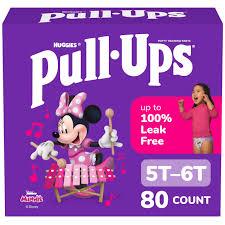 PullUps Girls' Potty Training Pants, Size 5T6T Training Underwear (46+ lbs), 80 Count (2 Packs of 40)