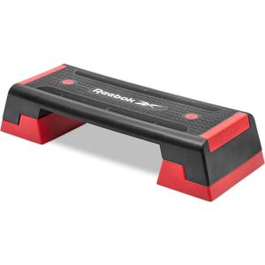 Reebok Fitness Multipurpose Adjustable Aerobic and Strength Training Workout Step Platform for HIIT, Cardio, and General Sessions (Red)