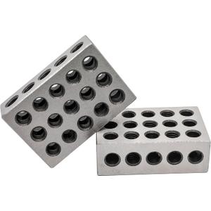 Pair 1" x 2" x 3" Precision Steel 1-2-3 123 Blocks 23 Holes