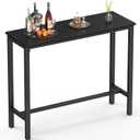 Mr. IRONSTONE Bar Table, 39" High Top Pub Table Rectangular Bar Height Table Sofa Console Table Dining Coffee Table, for Narrow Space, Living Room, Sturdy Metal Frame, Easy to Set Up, Black