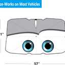 Windshield Sun Shade 2025 Car Accessories 100% Blackout Car Front Windsow Shades Umbrella Automotive Sun Visor Block Heat Insulation Protection (Gry Eyes) (Grey)