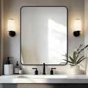 Delma Bathroom Vanity Mirror, Black Framed Bathroom Mirror for Over Sink, High-Definition Bathroom Mirror, Versatile Bathroom Vanity Mirror, Hangs Horizontally or Vertically(30x24, Black)