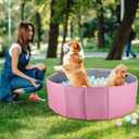 Dog Ball Pit, Foldable Balls Pit for Dogs, Balls Pit for Dog, Ball Pit for All Types of Dogs, Suitable for Indoor and Outdoor Activities (39.37inches in Diameter,Pink,No Ball Included)