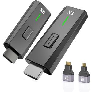 2026 Upgraded Wireless HDMI Transmitter and Receiver 328FT/100M, 4k Decode 1080P Output, Plug & Play Portable 2.4g/5g, Wireless Hdmi Extender Kit to Monitor from Laptop/PC/Projector/TV Box