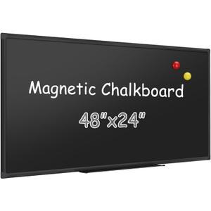 SELEAD Magnetic Chalkboard 48 x 24 Inches - Black Aluminum Frame Chalk Board Words Sign Wall Decor Plaque for Business, Menu, School, Office - Magnet Bulletin Display Board Pizarra