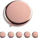 Magnifying Compact Double-Sided 1X/2X Round Pocket Handheld Travel Makeup Portable Pocket Mirror Rose Glod 5PCS