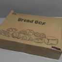 Goozii White Double Layer Bread Box for Kitchen Countertop, 2 Tier Counter Breadbox for Homemade Bread, Large Bread Storage Container Holder Keeper for Sourdough Loaf Storage (Bamboo Wood)