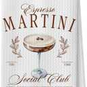 Espresso Martini Kitchen Towels - Espresso Martini Decorative Dish Towels, Cocktail Lover Gifts Hand Towel, Alcohol Gifts Tea Towel, 16x24 Inch