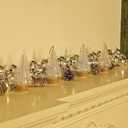 Christmas Tree Ornaments, Set of 3 Mini Glass Tree Shaped Hanging Decorations with Twine and Cork Base, Festive Xmas Decor for Christmas Tree, Holiday Home Party Decor