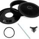 14"x3" High Flow Round Air Cleaner Filter Assembly Kit Compatible with GMC Chevy Ford Chrysler Dodge V8, for Carburetor 5-1/8" Carb Neck, Flow-Thru Lid, Washable and Reusable, Black Chrome