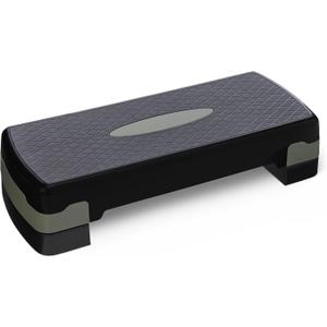Amazon Basics Aerobic Exercise Step Platform, Adjustable Workout Stepper for Home Fitness, 27", Black/Grey, 26.8"l X 11"w X 6"h