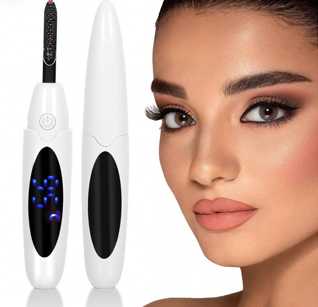 Heated Eyelash Curler for Women, Electric Lash Curler with 10s Fast Heating, 4 Adjustable Temp (65°C-95°C), 24H Curl, USB-C Rechargeable, Ergonomic Design, Travel-Friendly Makeup Tool Gift