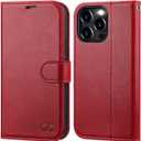 OCASE Compatible with iPhone 15 Pro Max Case Wallet Case, PU Leather Flip Folio Case with Card Holders RFID Blocking Kickstand Shockproof Phone Cover 6.1 Inch 2023, Red