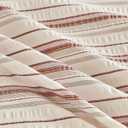 SUSYBAO Duvet Cover Queen 100% Cotton 3 Pieces Set 1 Red White Seersucker Duvet Cover with Zipper Ties 2 Pillow Shams Washed Cotton Classic Striped Textured Bedding Set Soft