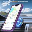 Hocase for iPhone 14/13 Case 6.1", with Magnetic Ring Stand [Compatible with MagSafe] [Military Grade Protection] Slim Shockproof Translucent Protective Phone Case - Purple