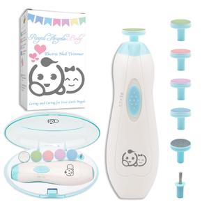 Baby Nail Trimmer 6 in 1, Royal Angels Baby Electric Nail File, Baby Grooming Kit Manicure Set for Toddler and Adults, Newborn Toddler Toes & Fingernails Nail Care Kit (Babyblue)