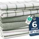 LANE LINEN Cotton Kitchen Towels Set, 6-Pack Absorbent, Quick-Drying Dish Towels, 18" x 28", Premium Hand and Tea Towels - Olive