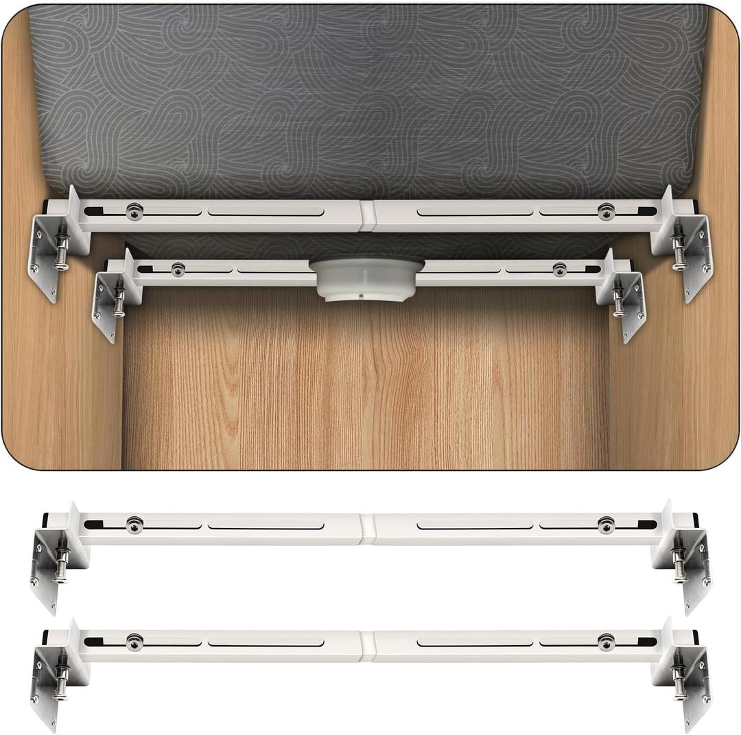 2-Pack Upgraded Undermount Sink Bracket, Undermount Sink Support Kit(Telescopic Length 20"-55"), Stainless Steel Horizontal Sink Bracket, Adjustable Support Pole for Kitchen Small Sink