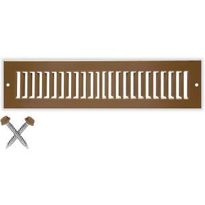 HVAC Premium 12" x 2" Toe Space Grille - HVAC Vent Cover [Outer Dimensions: 13.5 X 3.5] - Brown