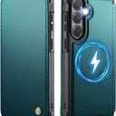 for Samsung Galaxy S26 Wallet Case Compatible with Magsafe, Slim PU Leather Flip RFID Blocking Card Holder Shockproof Magnetic Women Men Wallet Phone Case Cover for Galaxy S26, Blue Green