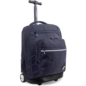 J World Sundance Laptop Rolling Backpack for Girls Boys. Roller Bookbag with Wheels, Black
