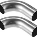 2 Pcs Bend Elbow Pipe Tube, 1.5" OD 4.72" 2.95" Leg 90 Degree DIY Exhaust Pipe Intercooler Air Intake Tube Universal for Car Truck Durable 304 Stainless Steel Silver Tone