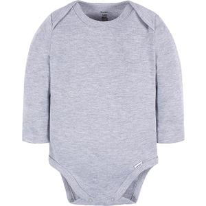 Gerber Unisex Baby Long Sleeve Solid Onesies Multi-pack Interlock 180 Gsm
 24M