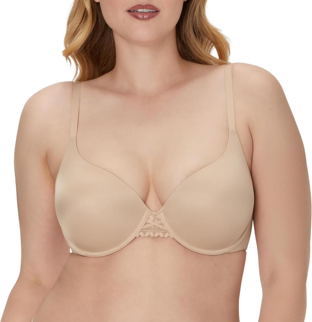 Maidenform Women's Push-up Bra with Dreamwire, No-Poke Underwire Push-up Bras for Women, Convertible, Demi Coverage, Sexy (34D, Beige)