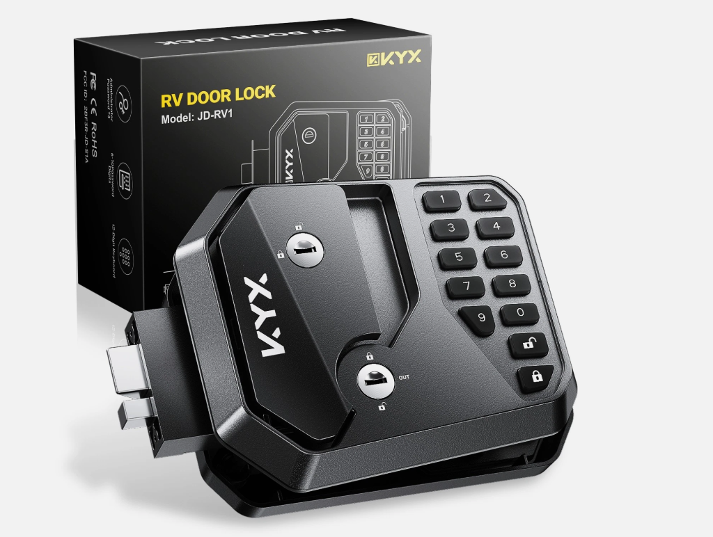 KYX RV Door Lock Keyless Entry with Remote & Password