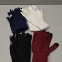 Geyoga 4 Pairs Women's Winter Touch Screen Gloves Soft Warm Fleece Lined Knit Elastic Cuff Texting Gloves (Black, Wine Red, White, Navy Blue)