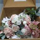 Serwalin 9.8 Inch Wedding Bouquets for Bride Bridesmaid, Dusty Pink Peonies Bridal Bouquets for Bride, Wedding Flowers Bouquet Tossing Bouquet, Wedding Ceremony and Anniversary Day Decor