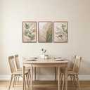 CHDITB 3D Impasto Sage Green Leaf Wall Art, Boho Earth‑Tone Foliage Decor, 16"L x 24"W